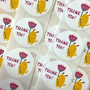 40 Small Thank You Stickers! (Quarter Size)